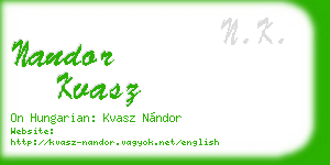 nandor kvasz business card