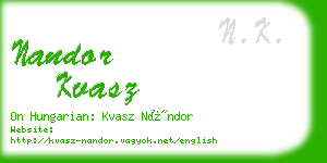 nandor kvasz business card
